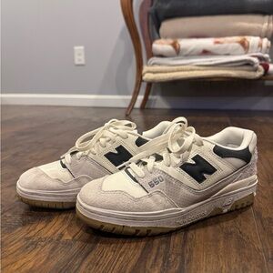 New Balance 550 Cream and Black Sneakers
